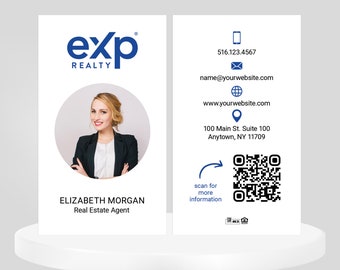 printed EXP realty business cards, EXP realtor business cards, real estate business cards - thick, color both sides