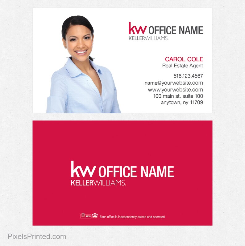 Keller Williams Real Estate Business Cards Thick Color Both Etsy