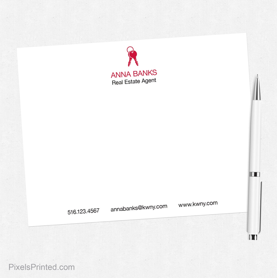 Printed Keller Williams Real Estate Flat Notecards, Realtor Notecards