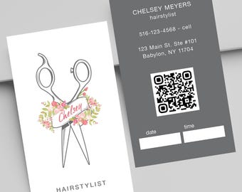 hairstylist or hair salon business cards - color both sides - 2x3.5