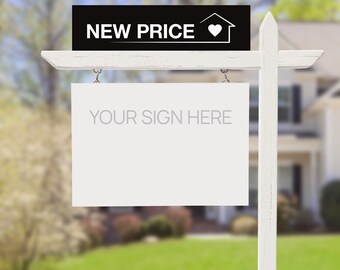 Printed Real Estate Riders, New Price Sign: 4mm Corrugated Board, Two Sided