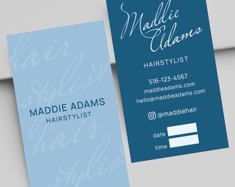 hairstylist or hair salon business cards - color both sides - 2x3.5