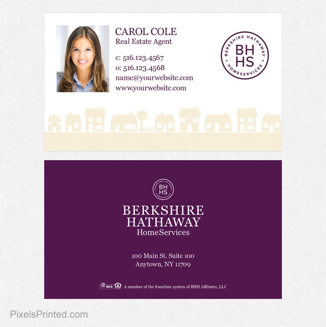 Berkshire Hathaway Real Estate Business Cards Thick Color Etsy