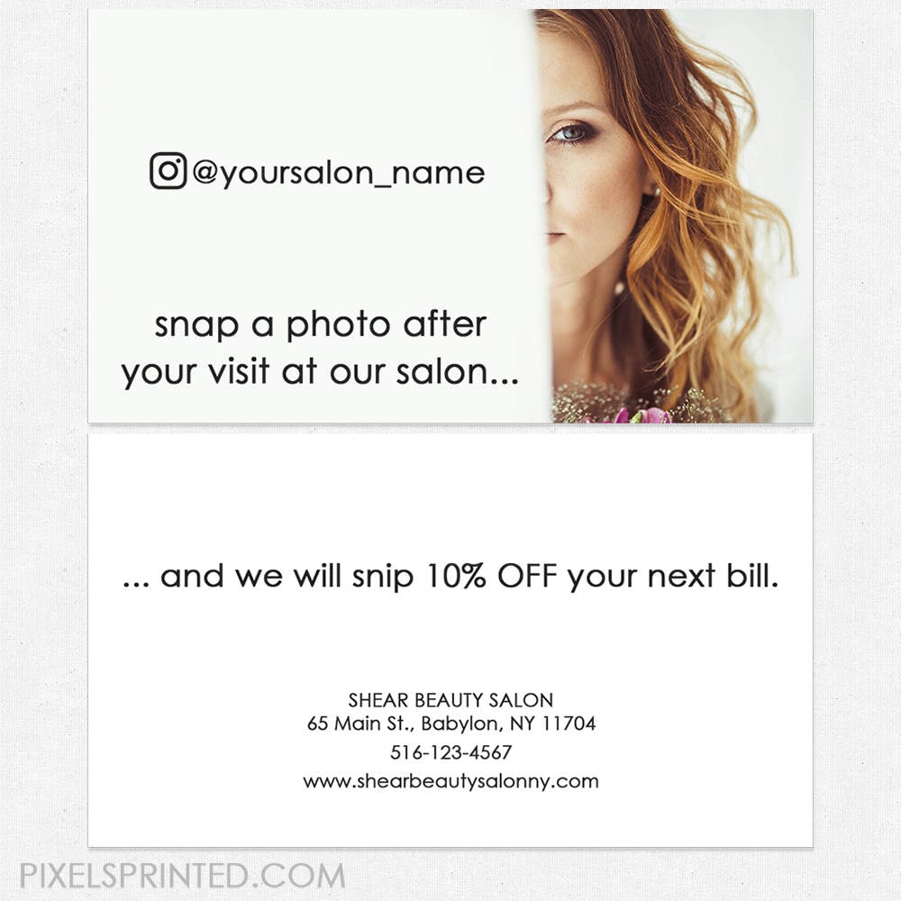 hairstylist or hair salon referral cards color both sides | Etsy