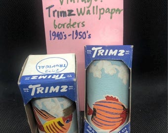 Amazing vintage Trimz wallpaper border with Tropical Fish design, New Old Stock 2022
