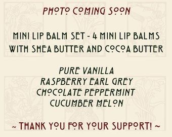 Bestseller Mini Lip Balm Set - 4 Mini Lip Balms with Shea Butter and Cocoa Butter