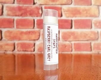 Raspberry Earl Grey - Shea and Cocoa Butter Lip Balm - Clear Oval tube