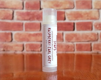 Raspberry Earl Grey - Shea and Cocoa Butter Lip Balm - Clear Round tube