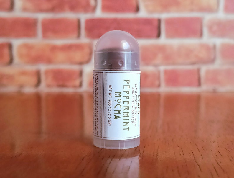 LIMITED EDITION Peppermint Mocha Mini Lip Balm with Shea Butter and Cocoa Butter image 1