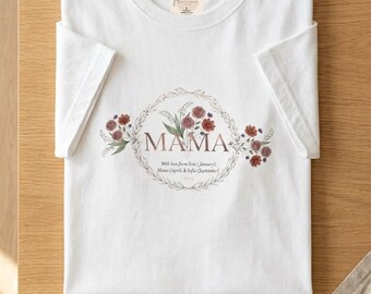 Personalized Mother's Day T-Shirt | Custom Name Shirt, Mom Tee