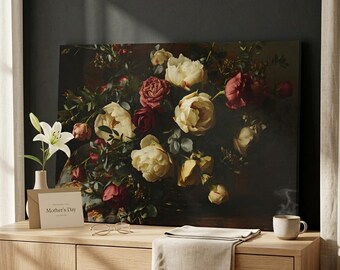 Personalized Vintage Floral Still Life Canvas | Matte Stretched Wall Art