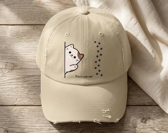 Personalized Cat Baseball Cap - Custom Embroidered Kitten Hat
