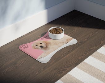 Personalized Pet Photo Feeding Mat | Custom Pet Name Placemat