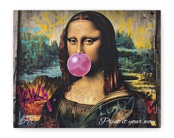 Personalized Mona Lisa Bubblegum Art | Custom Altered Portrait