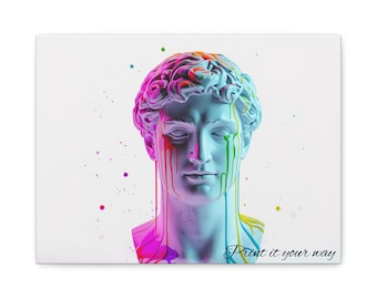 Custom Color Drip David Canvas | Modern Pop Art Sculpture Decor