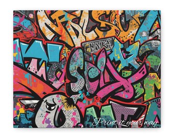 Personalized Graffiti Street Art Canvas Print | Urban Wall Decor, Custom Name Art