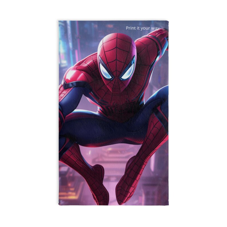 Spider-Man Illustration Handtuch | Superheld Nacht Bild 3