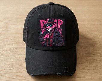 Neon Cat Detective Cap | Custom Retro Noir Feline Hat