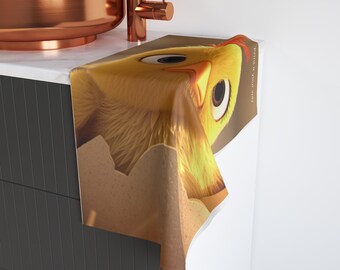 Yellow Chick in Egg Hand Towel | Easter Spring Kitchen Decor