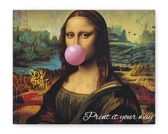 Personalized Mona Lisa Bubblegum Canvas | Matte Stretched Wall Art