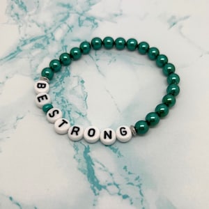 Teal Awareness Bracelet, Cervical Cancer, Ovarian Cancer Awareness, Unisex Awareness Bracelet