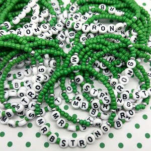5-10-15-25 Green Awareness Bracelet, Organ Donor, Liver Cancer, Liver Disease, Kidney Transplant, Mental Health Awareness, Bulk Bracelets