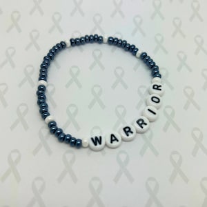 Gray Awareness Bracelet, Parkinsons&#39;s Disease Bracelet, Fight Brain Cancer, Personalized Jewelry, Support Jewelry