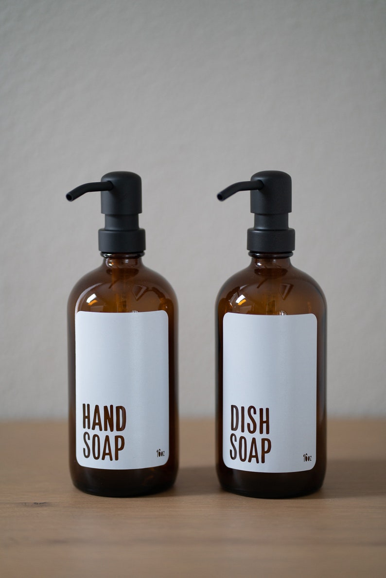 Amber Glass Modern White Hand Soap Dish Soap Lotion Hand Etsy