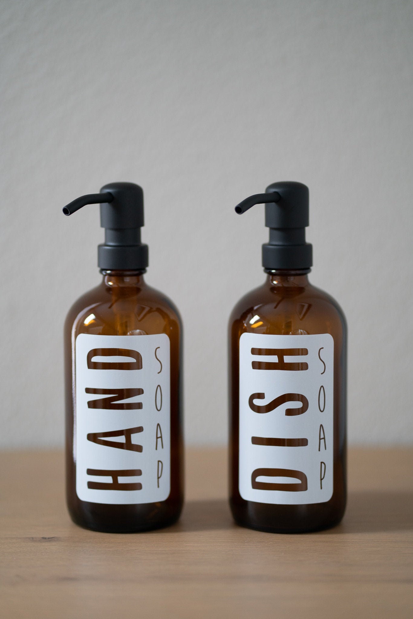 Amber Glass Classic White Hand Soap, Dish Soap Dispenser | Minimalist…