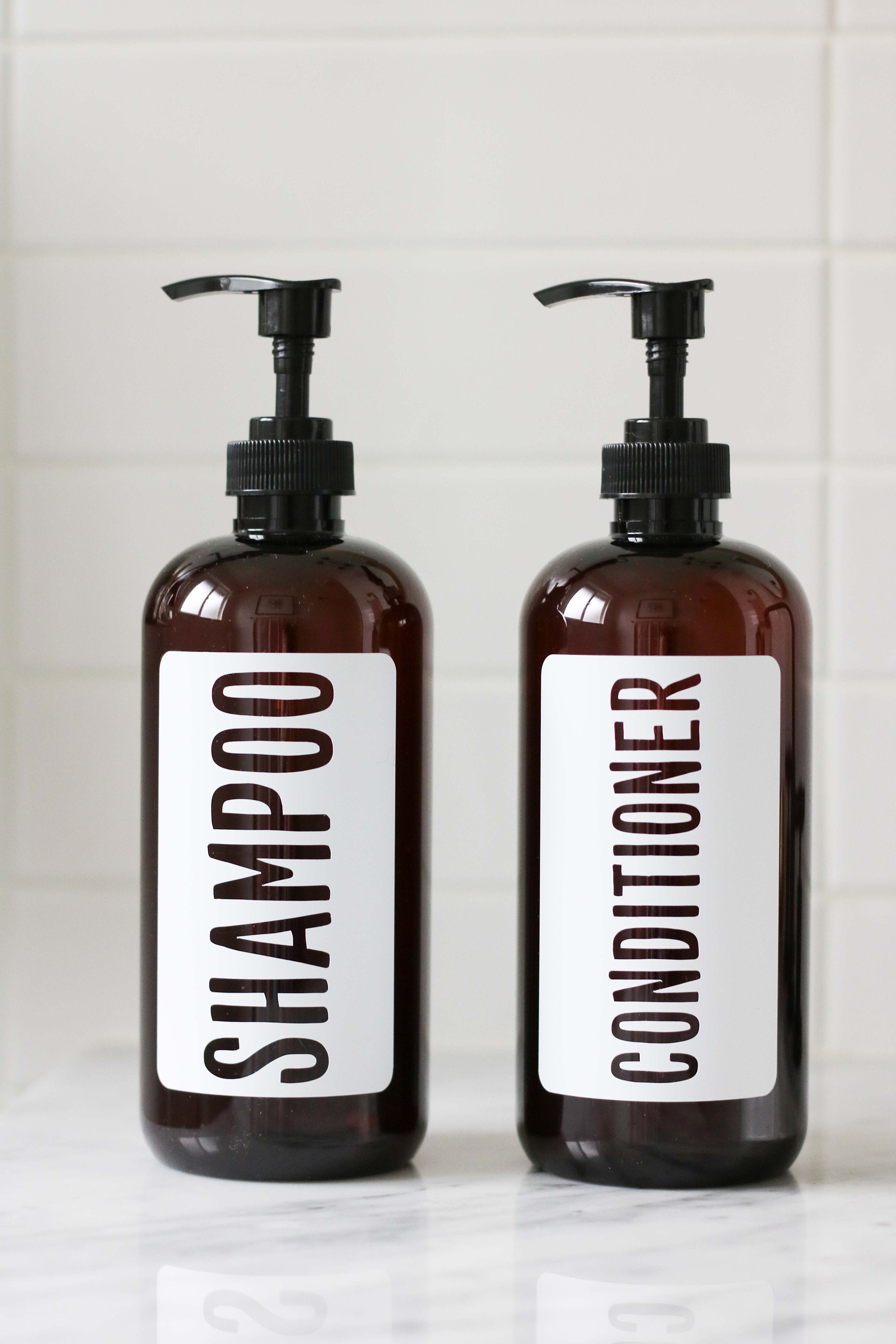 Amber Plastic Shampoo and Conditioner Dispenser Set Etsy