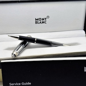 Montblanc Star Walker Schwarzer Tintenroller Schwarz und Silber Kugelschreiber Refurbisht