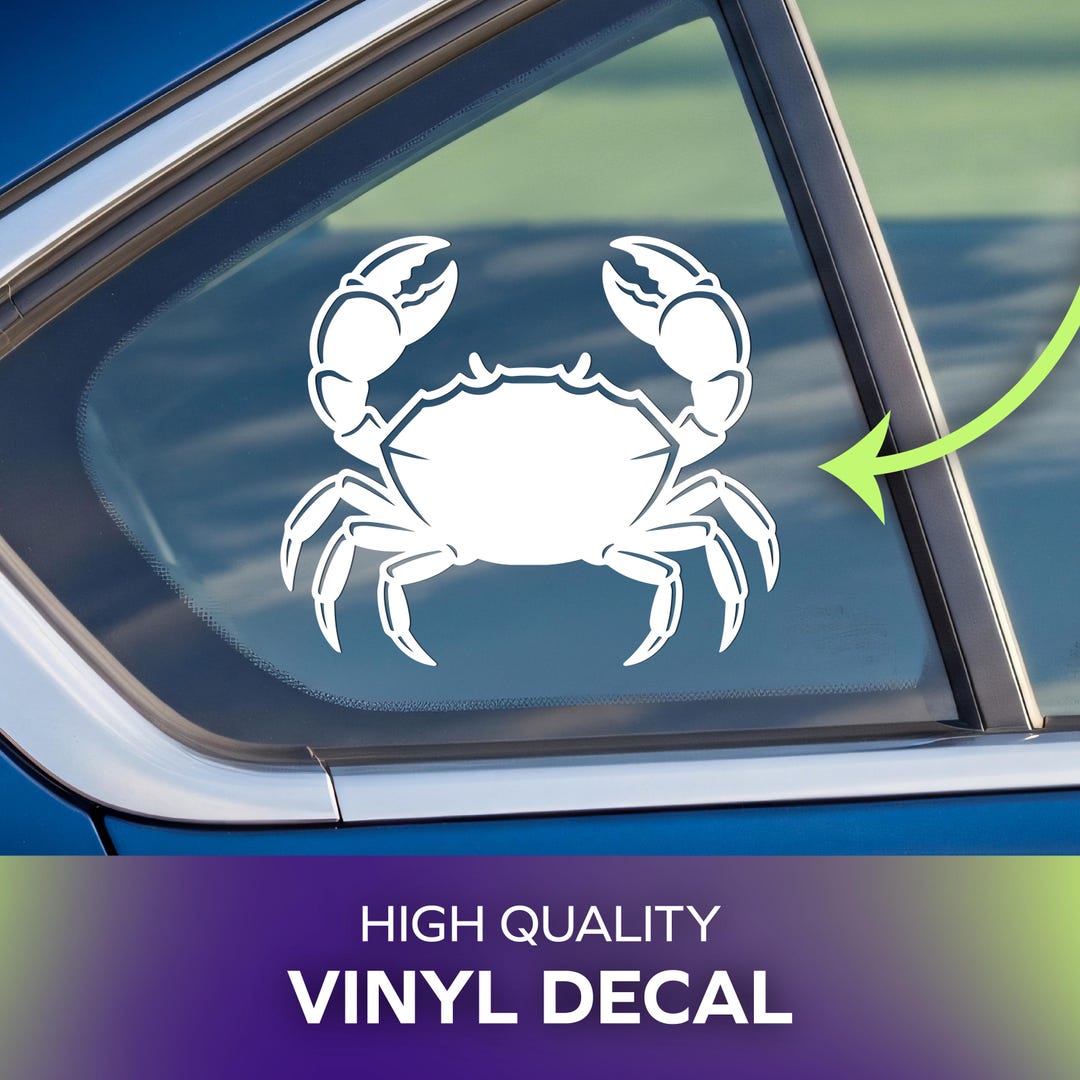 Crab Decal | Permanent Vinyl Sticker for Cars, Windows, Laptops ...