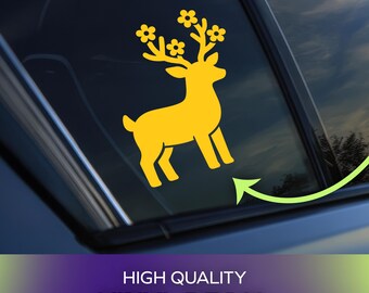 Cute Deer Vinyl Decal | Permanent Adhesive Vinyl for Cars, Windows, Laptops, Personal Items