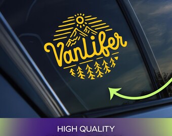 Vinilo adhesivo permanente Vanlifer Outdoors para coches, ventanas, portátiles y objetos personales.