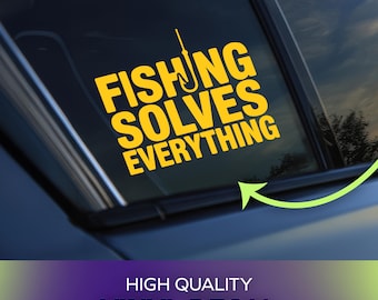 Fishing Vinyl Decal | Permanent Adhesive Vinyl for Cars, Windows, Laptops, Personal Items