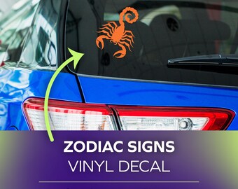 Zodiac Signs Vinyl Decal | Permanent Adhesive Vinyl for Cars, Windows, Laptops, Personal Items