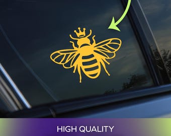Queen Bee Vinyl Decal | Permanent Adhesive Vinyl for Cars, Windows, Laptops, Personal Items