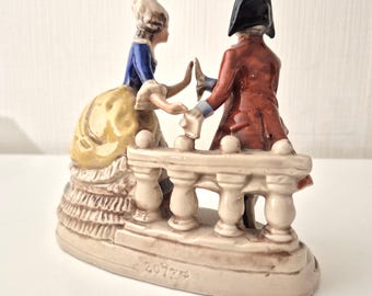 Vintage Gräfenthal porcelain figurine, Rococo dancing couple, Thuringian porcelain Carl Schneider, gallant scene, mid-century decoration