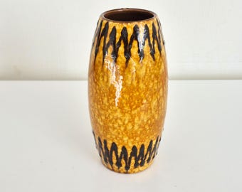 Mid Century Scheurich Vase 522-20 | 20 cm Vintage West German Art Pottery Table Vase Earth Tones | 1960s Boho Rustic Home Decor