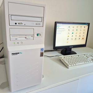 Ordinateur vintage Peacock Eventure Retro PC Windows 98, ensemble complet Pentium III