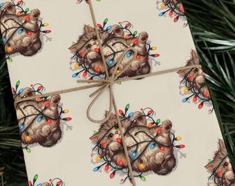 Festive Wrapping Papers for the Holidays, Christmas Gift Wrap, Cat Pattern, Eco-Friendly Holiday Wrap, Party Supplies, Gift Packaging