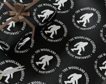 Papel de regalo de Sasquatch: Papel de regalo de Bigfoot - Diversión ecológica
