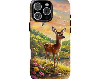 Étui de téléphone en forme de cerf : design animalier inspiré de la nature, résistant aux chocs