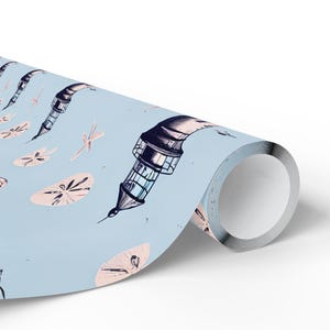 Papier cadeau Lighthouse : thème marin océan, papier d'art 90 g image 9