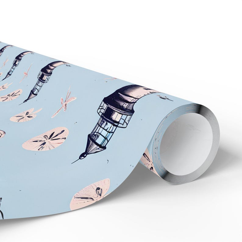 Papier cadeau Lighthouse : thème marin océan, papier d'art 90 g image 9