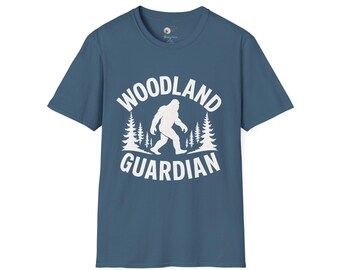 Bigfoot Woodland Guardian Unisex T-Shirt, Camping shirt, Hiking Shirt, Mythical Creature, Sasquatch, Nature Gift