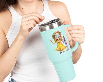 Hippy Gnome Insulated Travel Mug: 40oz Stainless Steel Coffee Cup