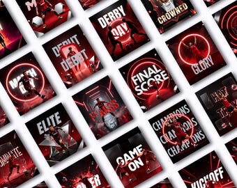 Soccer Social Media Templates Editable Best Selling Canva Templates Sports Instagram Posts Game Day Graphics Sports Marketing Kit Team