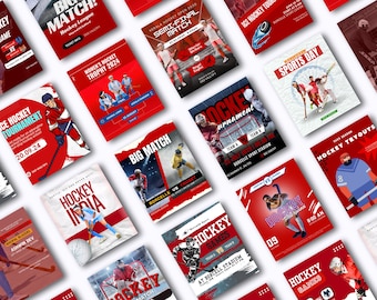 Field Hockey Social Media Templates Canva Editable Best Selling Template Sports Instagram Posts Game Day Graphics Team Announcement