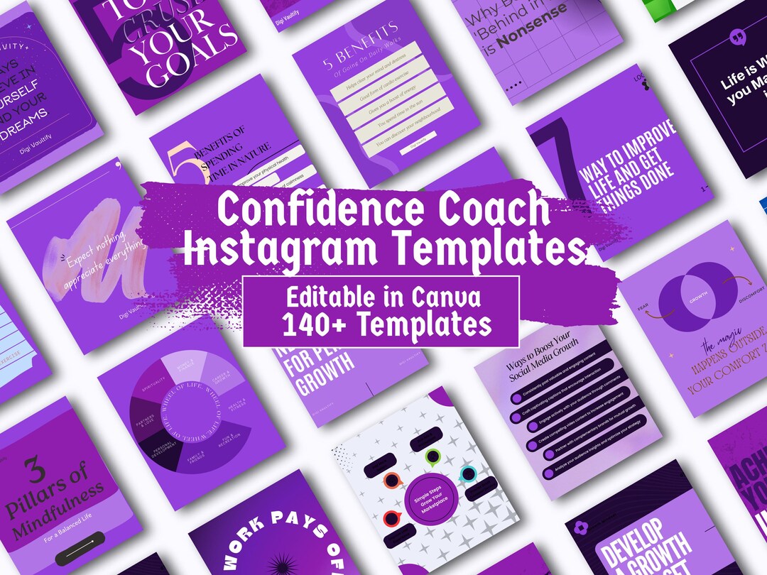 Confidence Coach Instagram Templates Canva | Confidence Content ...